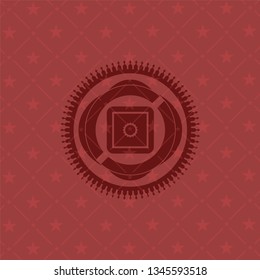 bank safe icon inside retro style red emblem