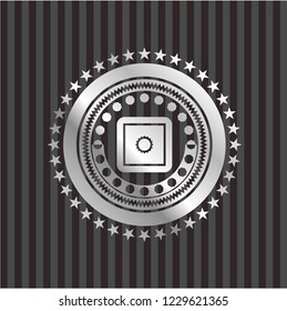 bank safe icon inside silver badge