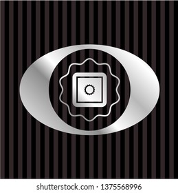 bank safe icon inside silvery emblem