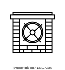 bank safe icon isolated on white background, vector illustration