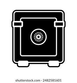 Icono de la caja fuerte. Caja fuerte aislada. Bóveda de seguridad aislada moderna de diseño de línea única. Ilustración vectorial 10Eps
