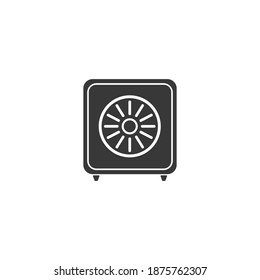 Bank safe icon. linear style closed safe isolated. Security single isolated modern line design icon safe vault