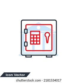 bank safe icon logo vector illustration. Money safe and Locker symbol template for graphic and web design collection