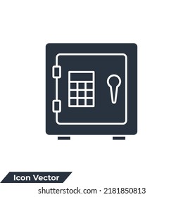 bank safe icon logo vector illustration. Money safe and Locker symbol template for graphic and web design collection