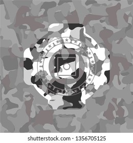 bank safe icon on grey camo pattern