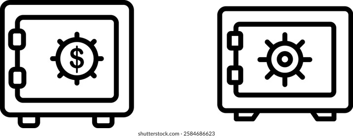 Bank Safe Icon – Secure Vault Symbol Representing Financial Protection, Security, and Wealth Storage