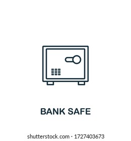 Icono de Bank Safe de la colección de seguridad. Elemento de línea simple Símbolo de Bank Safe para plantillas, diseño web e infografías
