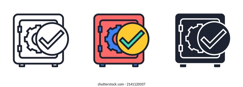 bank safe icon symbol template for graphic and web design collection logo vector illustration