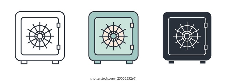 bank Safe icon symbol vector illustration isolated on white background