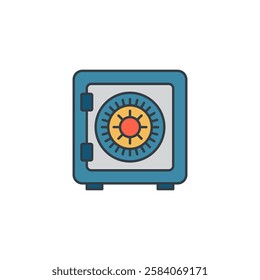 bank Safe icon symbol vector illustration isolated on white background