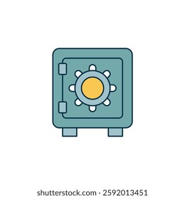 Bank Safe icon symbol vector illustration isolated on white background