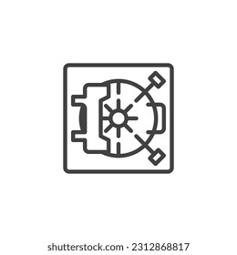 Bank safe line icon. linear style sign for mobile concept and web design. Safe box outline vector icon. Symbol, logo illustration. Vector graphics