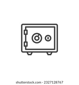 Bank safe line icon. linear style sign for mobile concept and web design. Deposit box outline vector icon. Symbol, logo illustration. Vector graphics