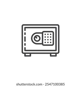 Bank Safe line icon. linear style sign for mobile concept and web design. Safe with password lock outline vector icon. Security and protection symbol, logo illustration. Vector graphics