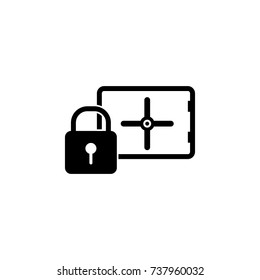 Bank safe lock icon on white background