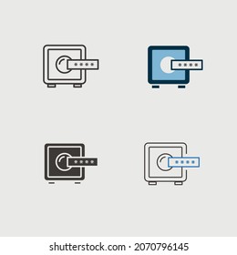 bank safe with password security vector icon finance and business
