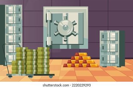 El concepto de la puerta cerrada con llave de la caja fuerte del banco. Elemento de ilustración de diseño gráfico de vector