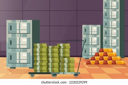 Bank safe room locked door concept. Vector graphic design illustration element