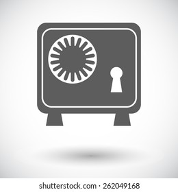 Bank safe. Single flat icon on white background. Vector illustration.