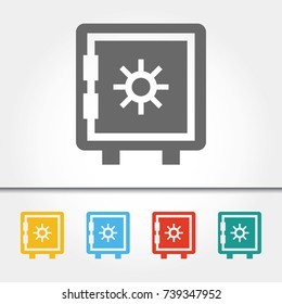 Bank Safe Single Icon Vector Illustration