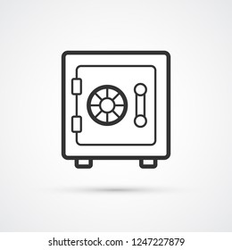 Bank Safe trendy style black icon. Vector illustration