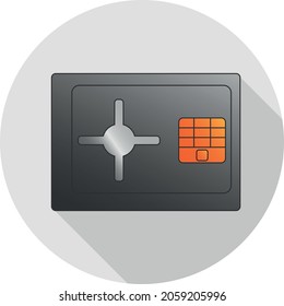 Banco seguro en gráficos vectoriales.