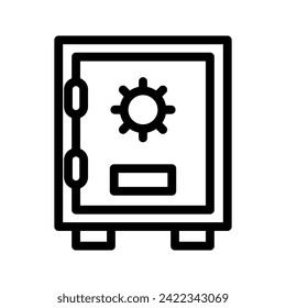 Bank safe vector icon color editable