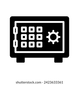 Bank safe vector icon color editable