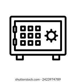 Bank safe vector icon color editable