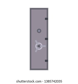 Bank Safe Vector Icon Deposit Door. Business Finance Protection Metal Lock Isolated. Money Box Cash Flat Storage