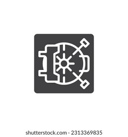 Bank safe vector icon. filled flat sign for mobile concept and web design. Safe box glyph icon. Symbol, logo illustration. Vector graphics