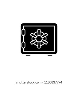 Bank safe vector icon. linear style closed safe isolated. Security single isolated modern vector line design icon safe vault. Bank line icon outline vector sign linear style pictogram. Editable stroke