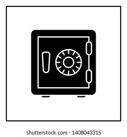 Bank safe vector icon. linear style closed safe isolated. Security single isolated modern vector line design icon safe vault. Bank line icon outline vector sign linear style pictogram. Editable stroke