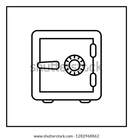 Bank safe vector icon. linear style closed safe isolated. Security single isolated modern vector line design icon safe vault. Bank line icon outline vector sign linear style pictogram. Editable stroke