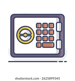 Bank safe vector icon. Security sign. Graph symbol for your web site design, logo, app, UI