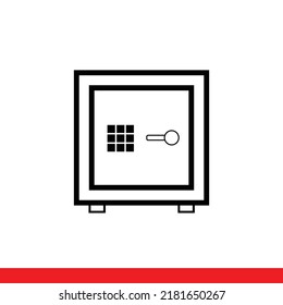 Bank safe vector icon. Safe for storing documents, money. For your design. line icon vector