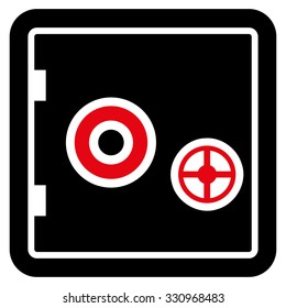 Bank Safe vector icon. Style is flat symbol, rounded angles, white background.