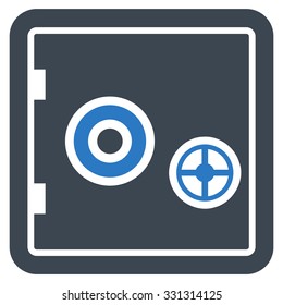 Bank Safe vector icon. Style is flat bicolor smooth blue symbol, rounded angles, white background.