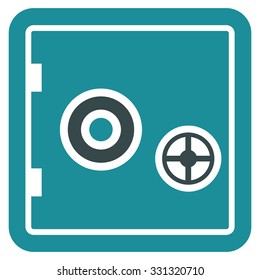 Bank Safe vector icon. Style is flat bicolor soft blue symbol, rounded angles, white background.