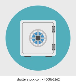 Bank Safe Vector. Icon for web and mobile application. Flat design style.
