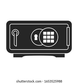 Bank safe vector icon.Black vector icon isolated on white background bank safe.