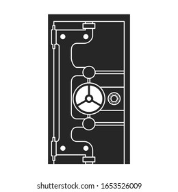 Banksichere Vektorillustration Symbol.Schwarze Vektorillustration Symbol einzeln auf weißem Hintergrund Banksafe.