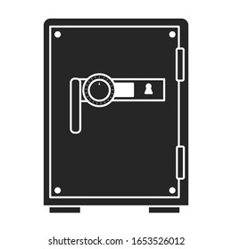 Bank safe vector icon.Black vector icon isolated on white background bank safe.