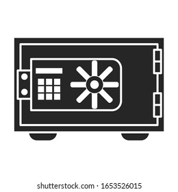 Bank safe vector icon.Black vector icon isolated on white background bank safe.
