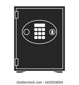 Icono de vector seguro del banco.Icono de vector negro aislado en banco de fondo blanco seguro.