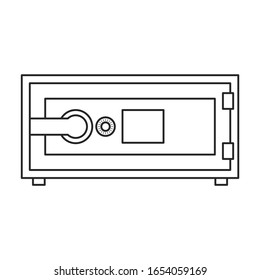 Bank safe vector icon.Outline vector icon isolated on white background bank safe.