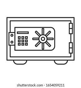 Bank safe vector icon.Outline vector icon isolated on white background bank safe.