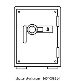 Bank safe vector icon.Outline vector icon isolated on white background bank safe.
