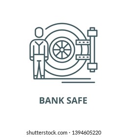 Bank safe vector line icon, linear concept, outline sign, symbol