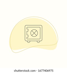 Bank safe vector line icon